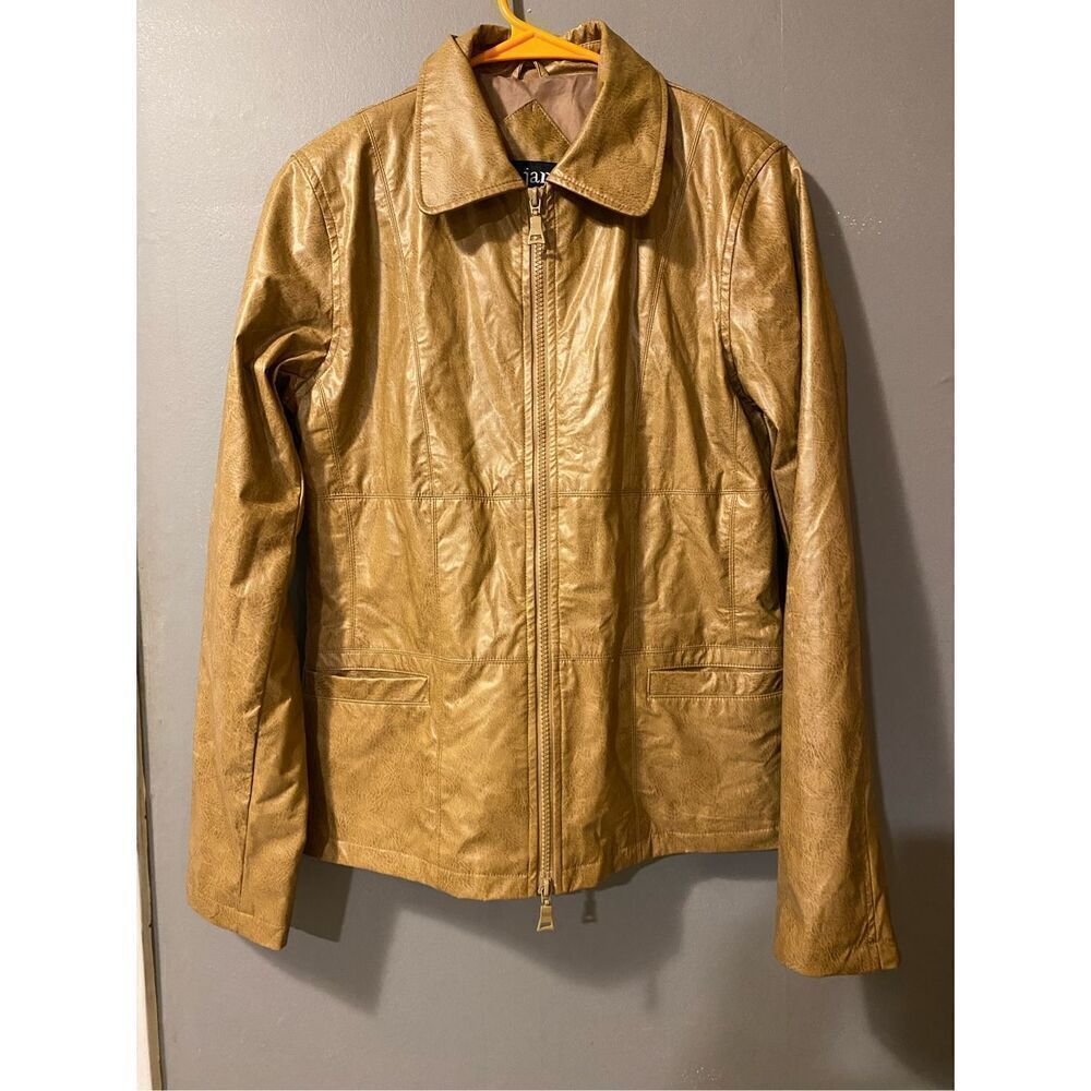ME JANE Womens Shiny Nylon Jacket Full Zipper Detail Size Small